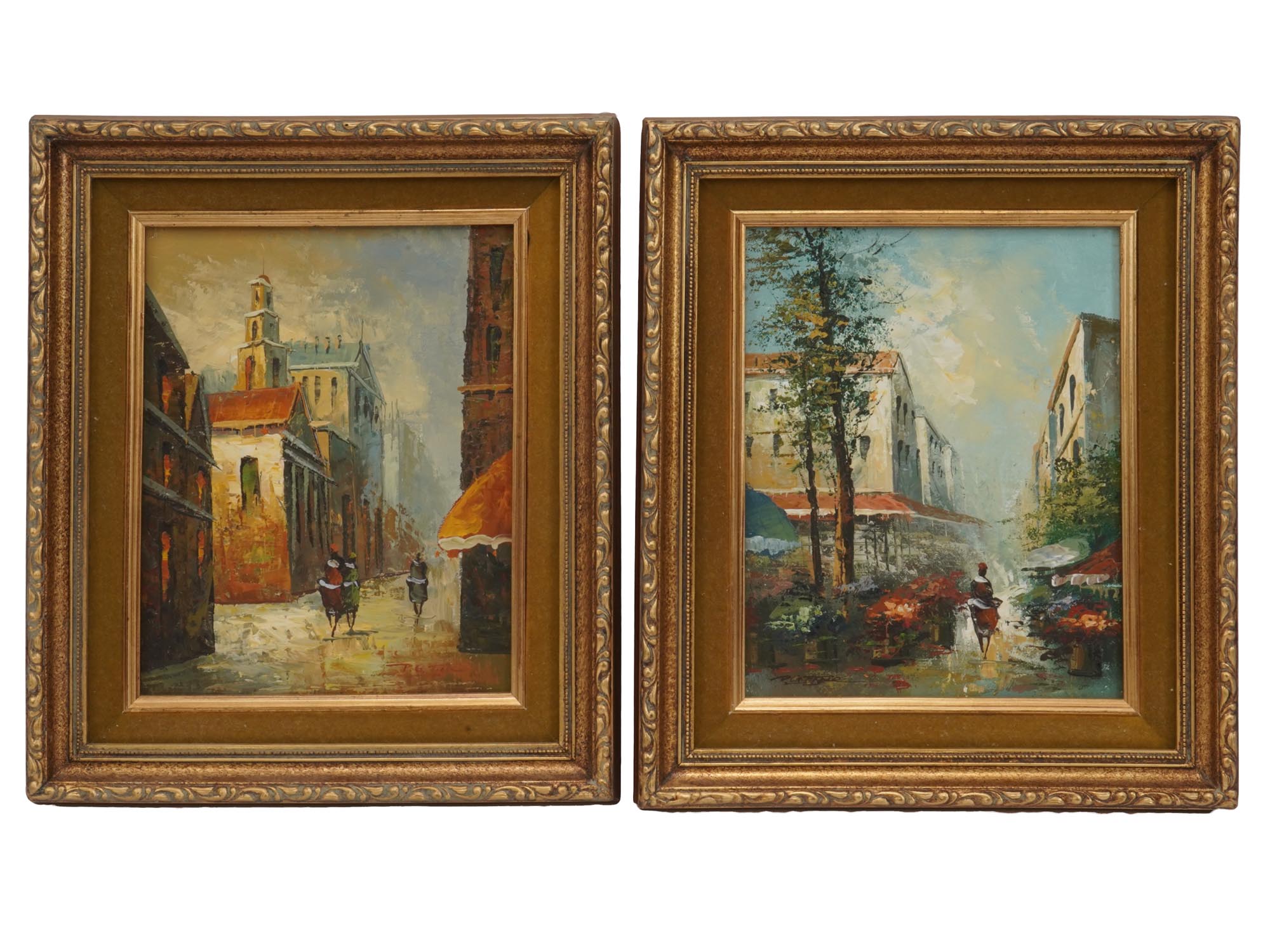 PAIR OF FRENCH SCHOOL OIL PAINTINGS BY P G TIELE PIC-0